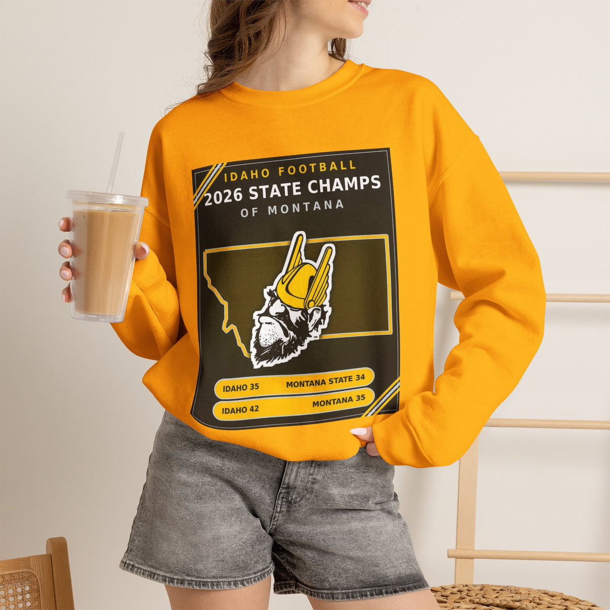 Idaho Football 2026 State Champs of Montana Sweatshirt | Idaho Vandals Victory Crewneck