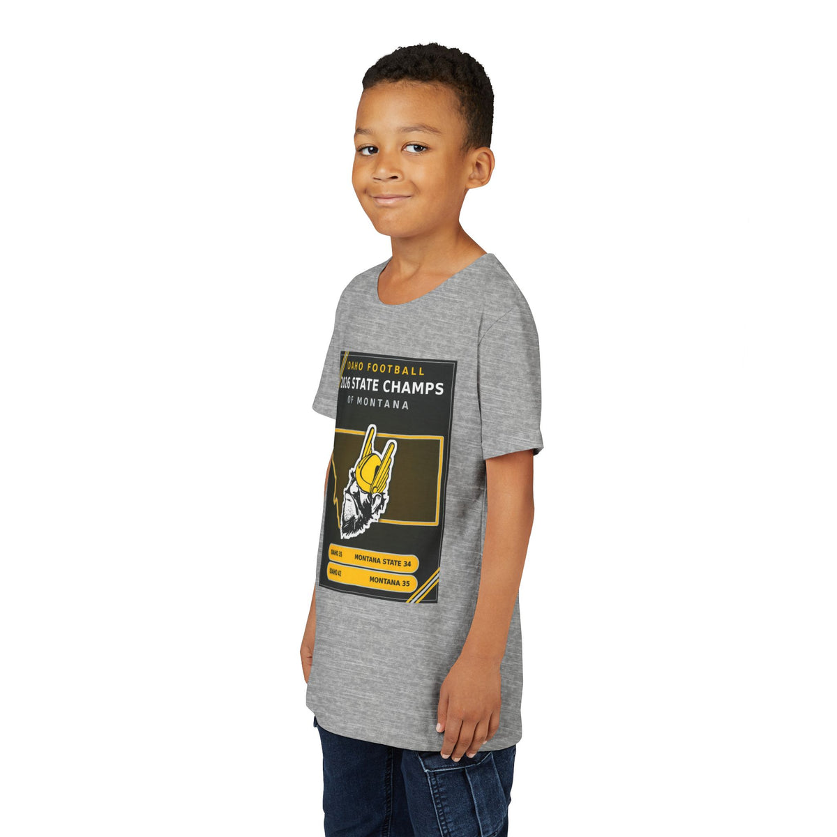 Idaho Football 2026 State Champs of Montana Youth T-Shirt | Idaho Vandals Victory Tee for Kids