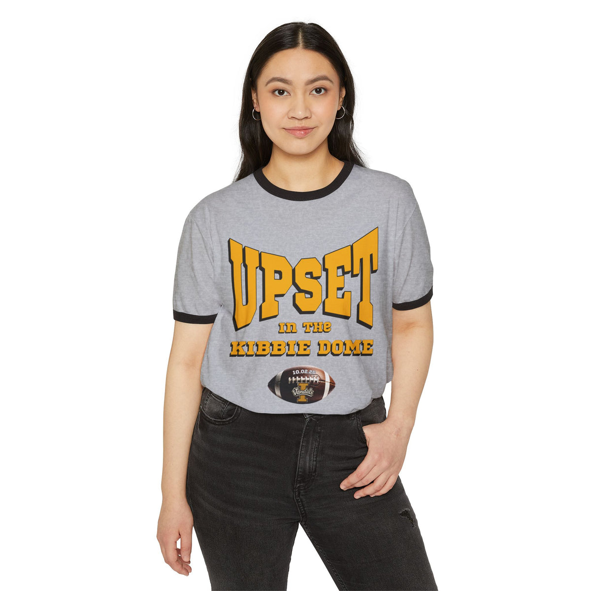 Upset in the Kibbie Dome Ringer T-Shirt | Idaho Vandals Football