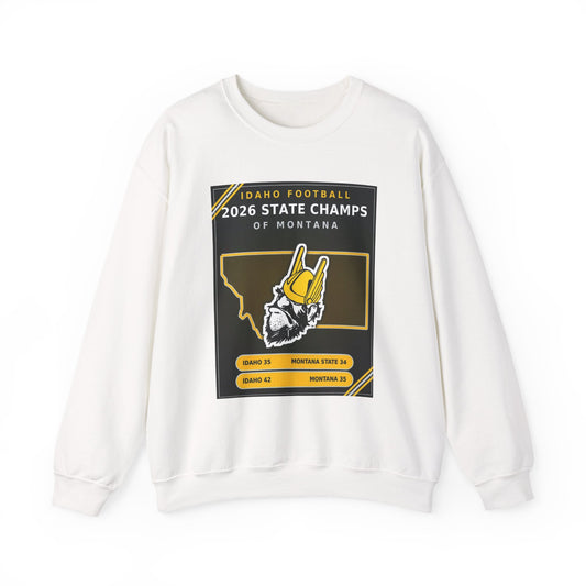 Idaho Football 2026 State Champs of Montana Sweatshirt | Idaho Vandals Victory Crewneck