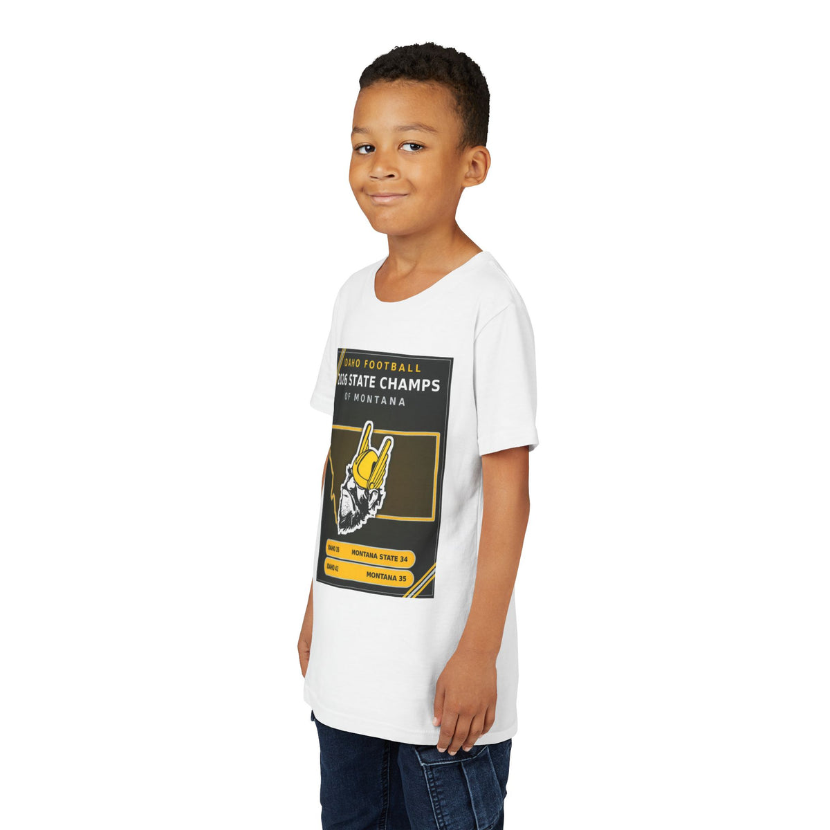 Idaho Football 2026 State Champs of Montana Youth T-Shirt | Idaho Vandals Victory Tee for Kids