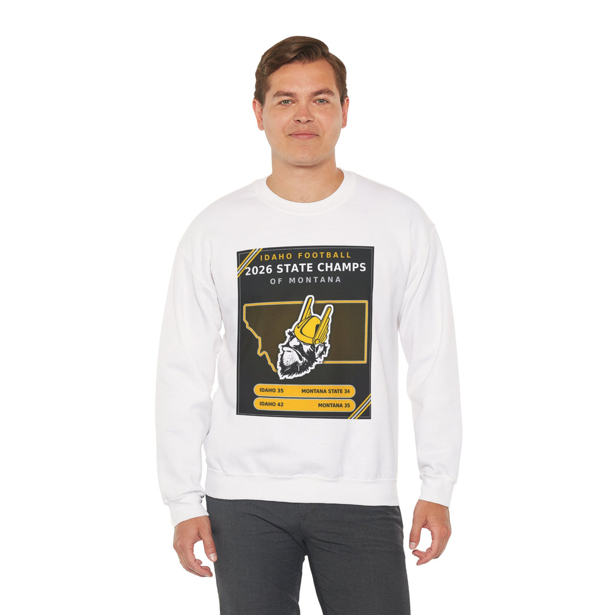 Idaho Football 2026 State Champs of Montana Sweatshirt | Idaho Vandals Victory Crewneck