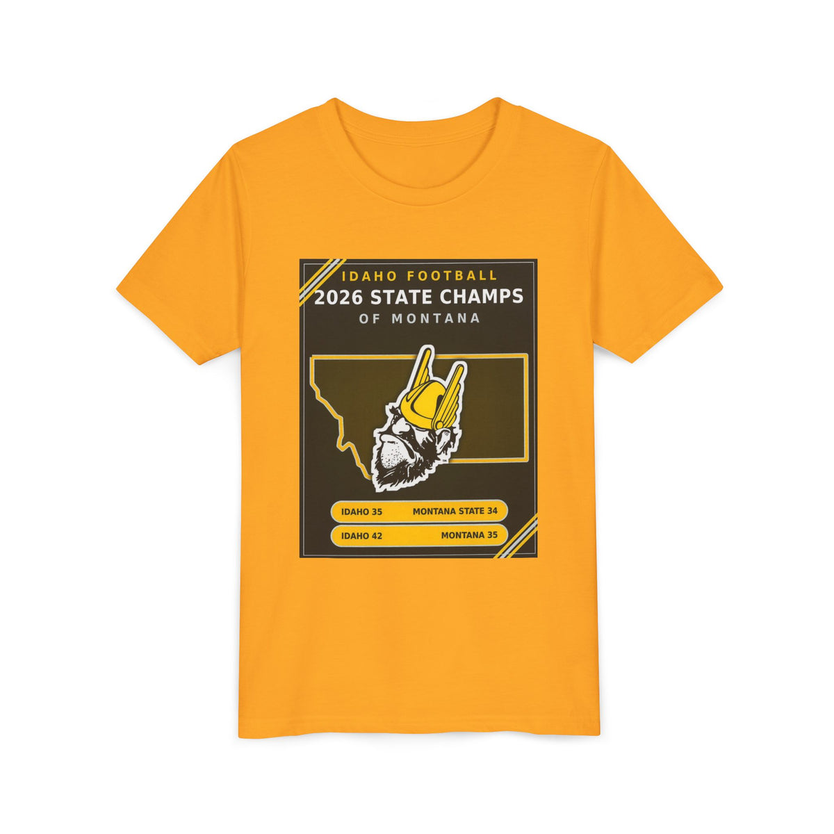 Idaho Football 2026 State Champs of Montana Youth T-Shirt | Idaho Vandals Victory Tee for Kids